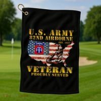 82nd Airborne Division Death From Above Fort Bragg Golf Towel thumb 1