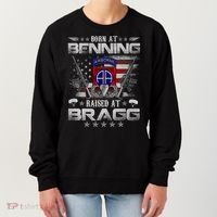 82nd Airborne Division Born At Ft Benning Raised Fort Bragg Women's Sweatshirt thumb 0