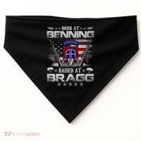 82nd Airborne Division Born At Ft Benning Raised Fort Bragg USA-Made Doggie Bandana thumb 0