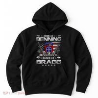 82nd Airborne Division Born At Ft Benning Raised Fort Bragg Hoodie thumb 0