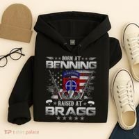 82nd Airborne Division Born At Ft Benning Raised Fort Bragg Hoodie thumb 4