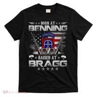 82nd Airborne Division Born At Ft Benning Raised Fort Bragg T-Shirt thumb 0