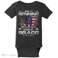 82nd Airborne Division Born At Ft Benning Raised Fort Bragg Baby Bodysuit thumb 0