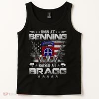 82nd Airborne Division Born At Ft Benning Raised Fort Bragg Tank Top thumb 2