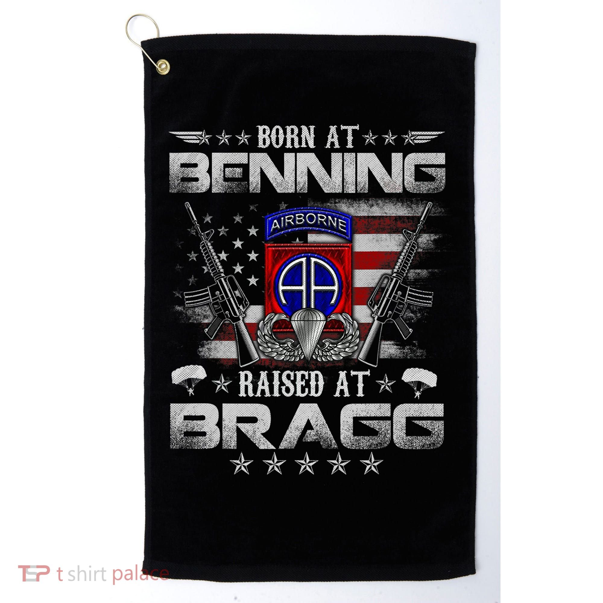 82nd Airborne Division Born At Ft Benning Raised Fort Bragg Golf Towel