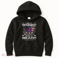 82nd Airborne Division Born At Ft Benning Raised Fort Bragg Kids Hoodie thumb 0