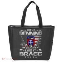 82nd Airborne Division Born At Ft Benning Raised Fort Bragg Tote Bag thumb 0