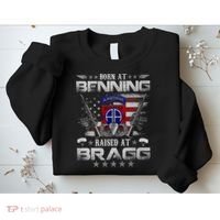 82nd Airborne Division Born At Ft Benning Raised Fort Bragg Sweatshirt thumb 2