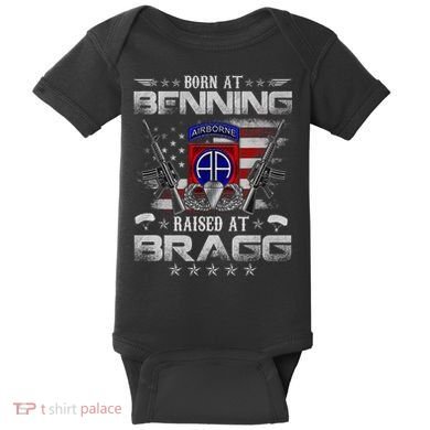 82nd Airborne Division Born At Ft Benning Raised Fort Bragg Baby Bodysuit
