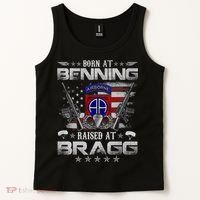 82nd Airborne Division Born At Ft Benning Raised Fort Bragg Tank Top thumb 2