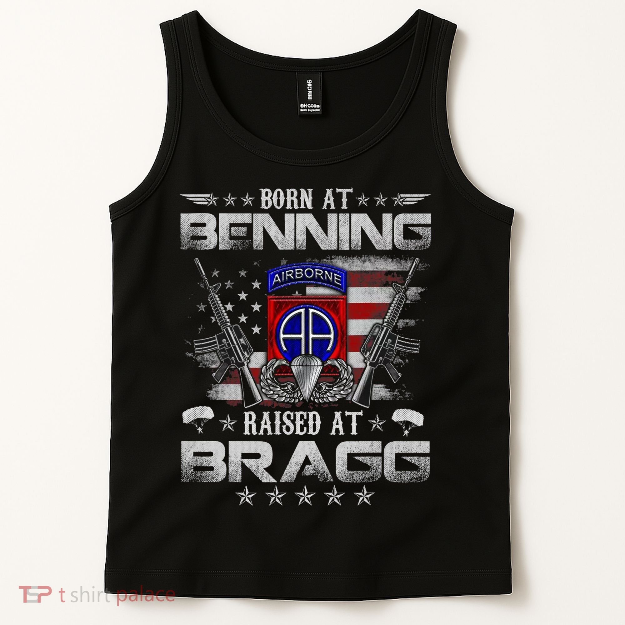 82nd Airborne Division Born At Ft Benning Raised Fort Bragg Tank Top