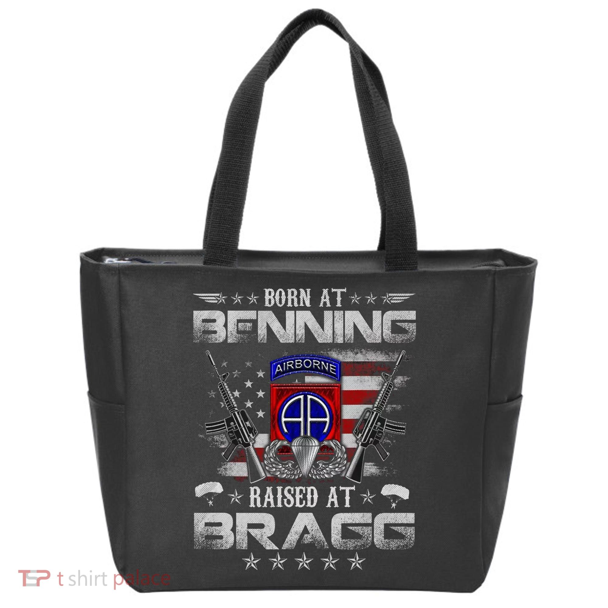 82nd Airborne Division Born At Ft Benning Raised Fort Bragg Tote Bag