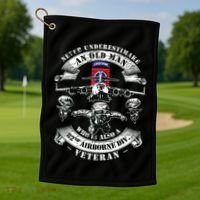 82nd Airborne Division Paratrooper Fort Bragg Veteran Gifts Golf Towel thumb 1
