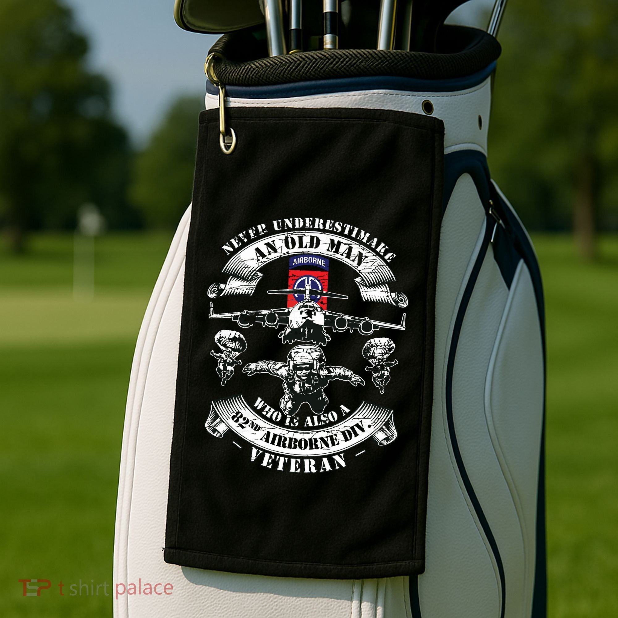 82nd Airborne Division Paratrooper Fort Bragg Veteran Gifts Golf Towel
