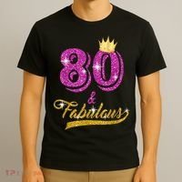 80 and Fabulous 80 yrs old B-day 80th Birthday Gift shirt T-Shirt thumb 3