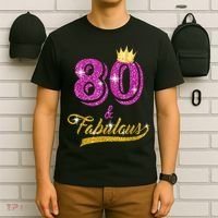 80 and Fabulous 80 yrs old B-day 80th Birthday Gift shirt T-Shirt thumb 6