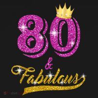 80 and Fabulous 80 yrs old B-day 80th Birthday Gift shirt Women's Hoodie thumb 2