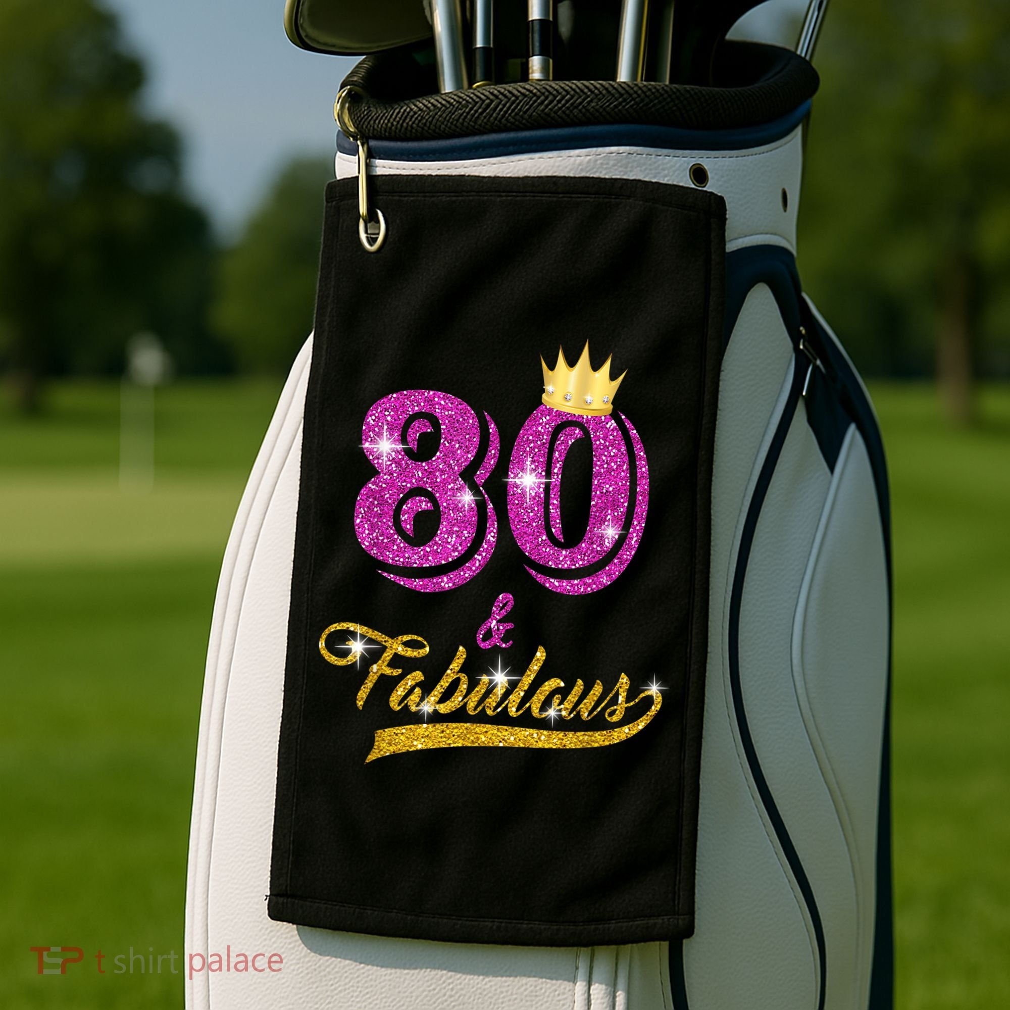 80 and Fabulous 80 yrs old B-day 80th Birthday Gift shirt Golf Towel