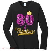 80 and Fabulous 80 yrs old B-day 80th Birthday Gift shirt Women's Long Sleeve Shirt thumb 0