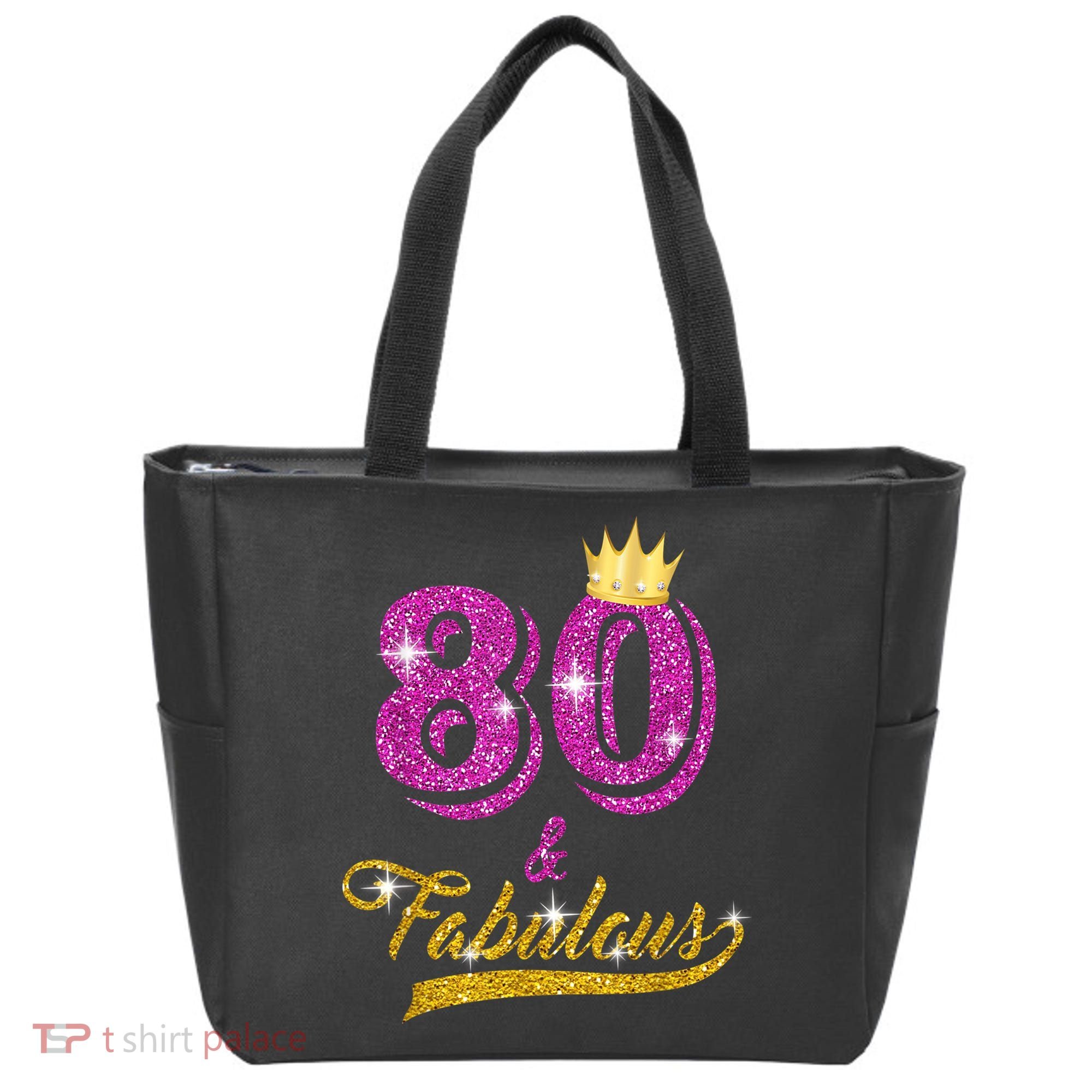 80 and Fabulous 80 yrs old B-day 80th Birthday Gift shirt Tote Bag