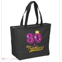80 and Fabulous 80 yrs old B-day 80th Birthday Gift shirt Tote Bag thumb 2