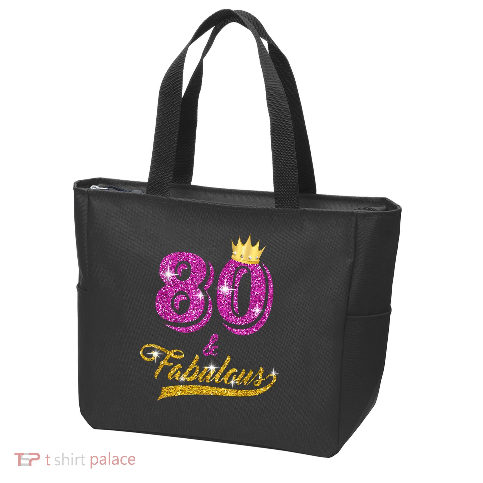 80 and Fabulous 80 yrs old B-day 80th Birthday Gift shirt Tote Bag