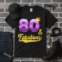 80 and fabulous - 80 years old Gift - 80th Birthday Tall T-Shirt thumb 3