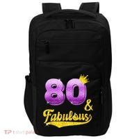 80 and fabulous - 80 years old Gift - 80th Birthday Impact Tech Backpack thumb 0