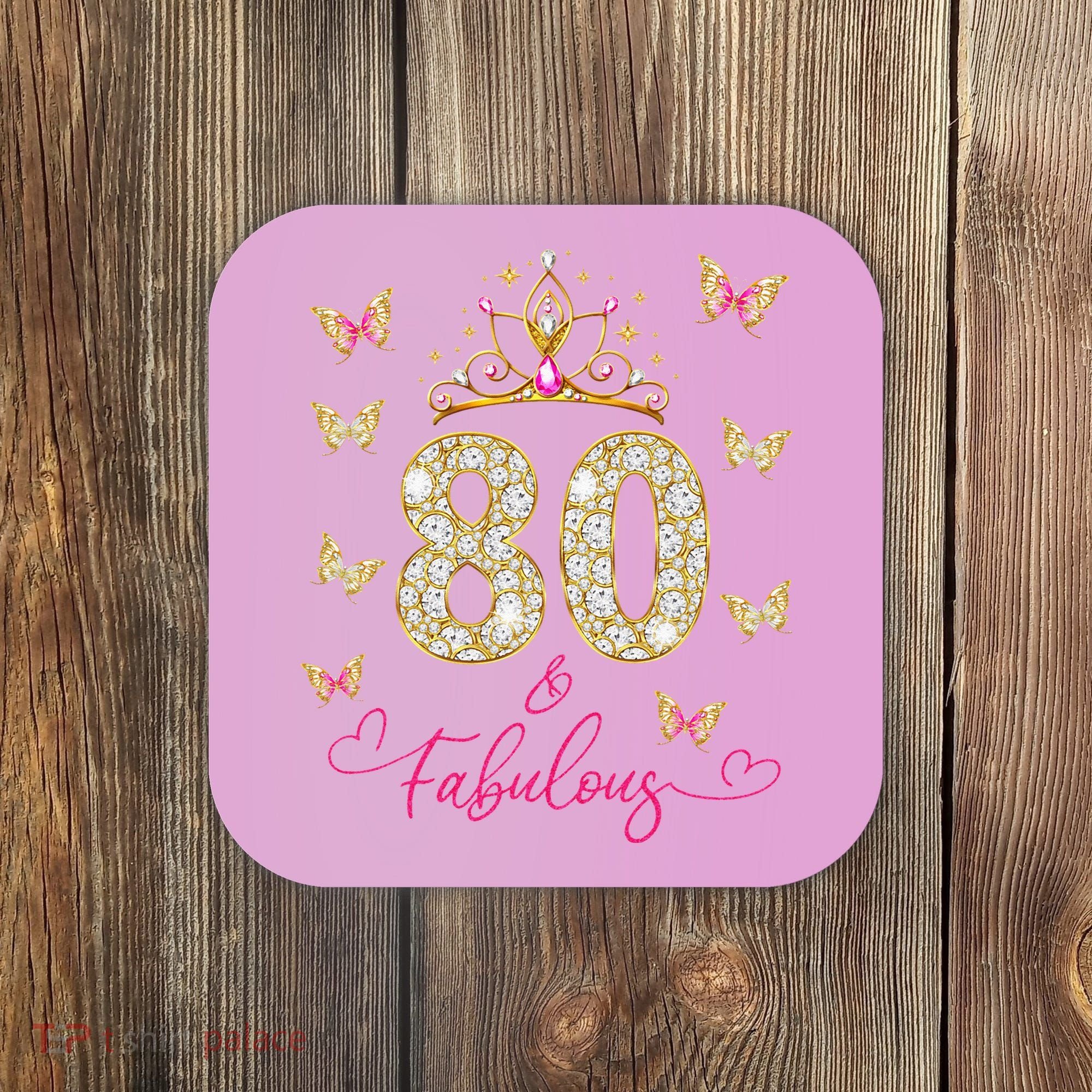 80 And Fabulous 80 Years Old Women 80th Birthday Coaster