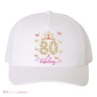 80 And Fabulous 80 Years Old Women 80th Birthday Yupoong Adult 5-Panel Trucker Hat thumb 0
