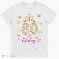 80 And Fabulous 80 Years Old Women 80th Birthday T-Shirt thumb 0