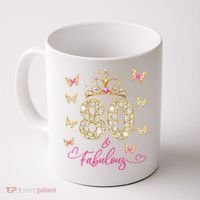80 And Fabulous 80 Years Old Women 80th Birthday Coffee Mug thumb 0