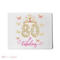 80 And Fabulous 80 Years Old Women 80th Birthday Mousepad thumb 0