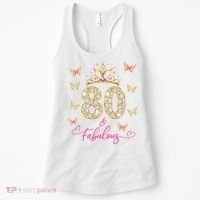 80 And Fabulous 80 Years Old Women 80th Birthday Women's Tank Top thumb 0