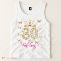 80 And Fabulous 80 Years Old Women 80th Birthday Tank Top thumb 2