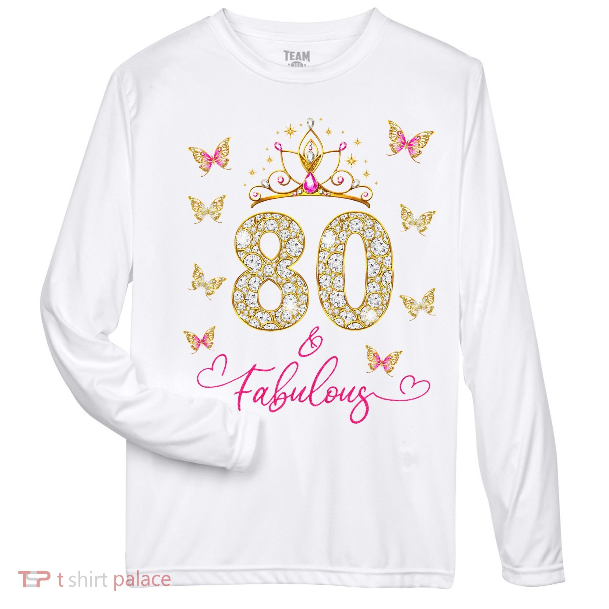 80 And Fabulous 80 Years Old Women 80th Birthday Zone Performance Long-Sleeve T-Shirt