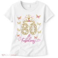 80 And Fabulous 80 Years Old Women 80th Birthday Women's T-Shirt thumb 0