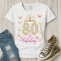 80 And Fabulous 80 Years Old Women 80th Birthday Women's T-Shirt thumb 3