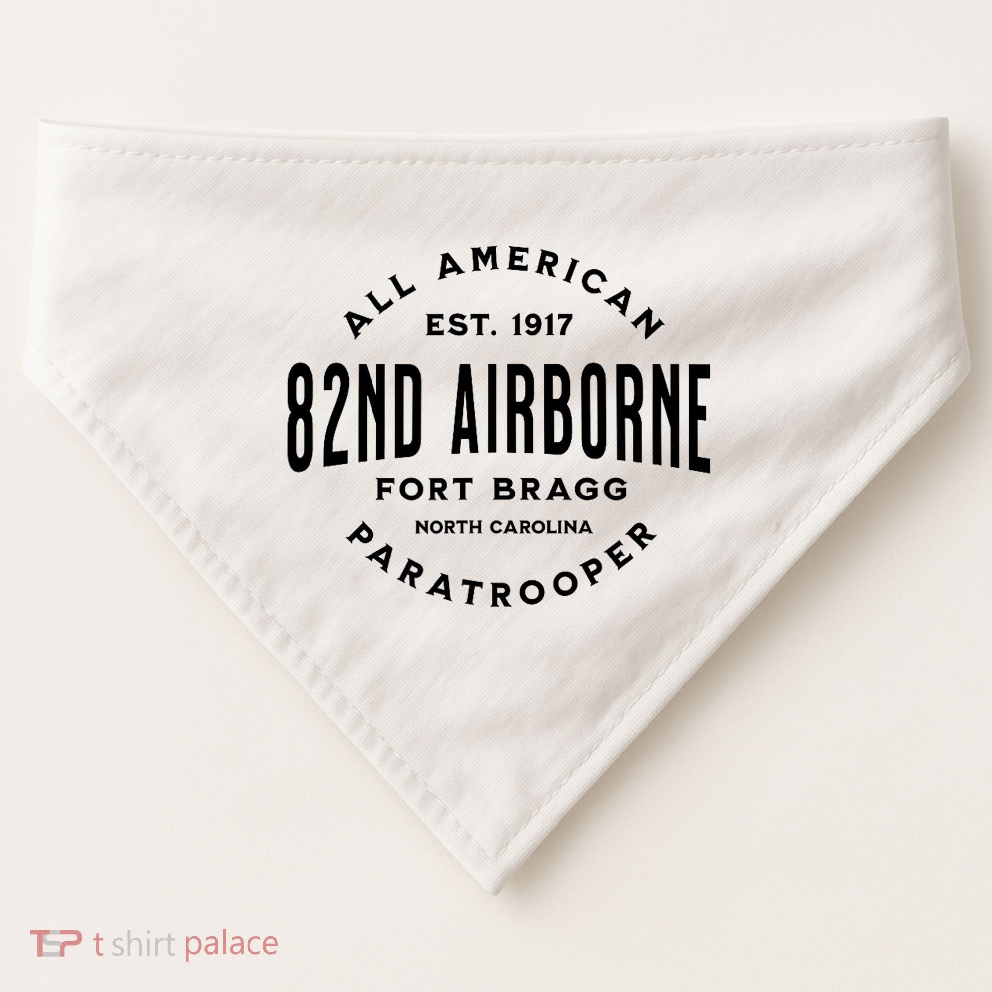 82nd Airborne Paratrooper Fort Bragg All American Veteran USA-Made Doggie Bandana