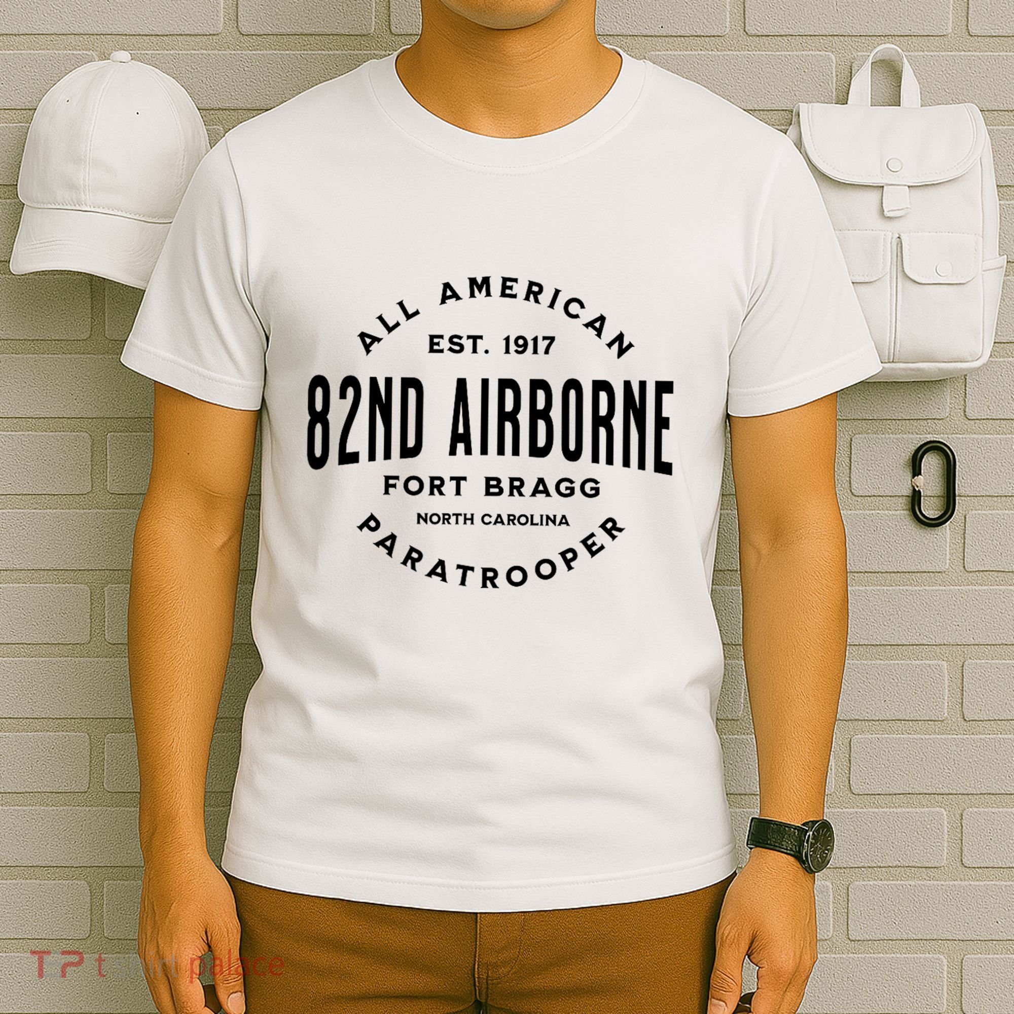 82nd Airborne Paratrooper Fort Bragg All American Veteran T-Shirt