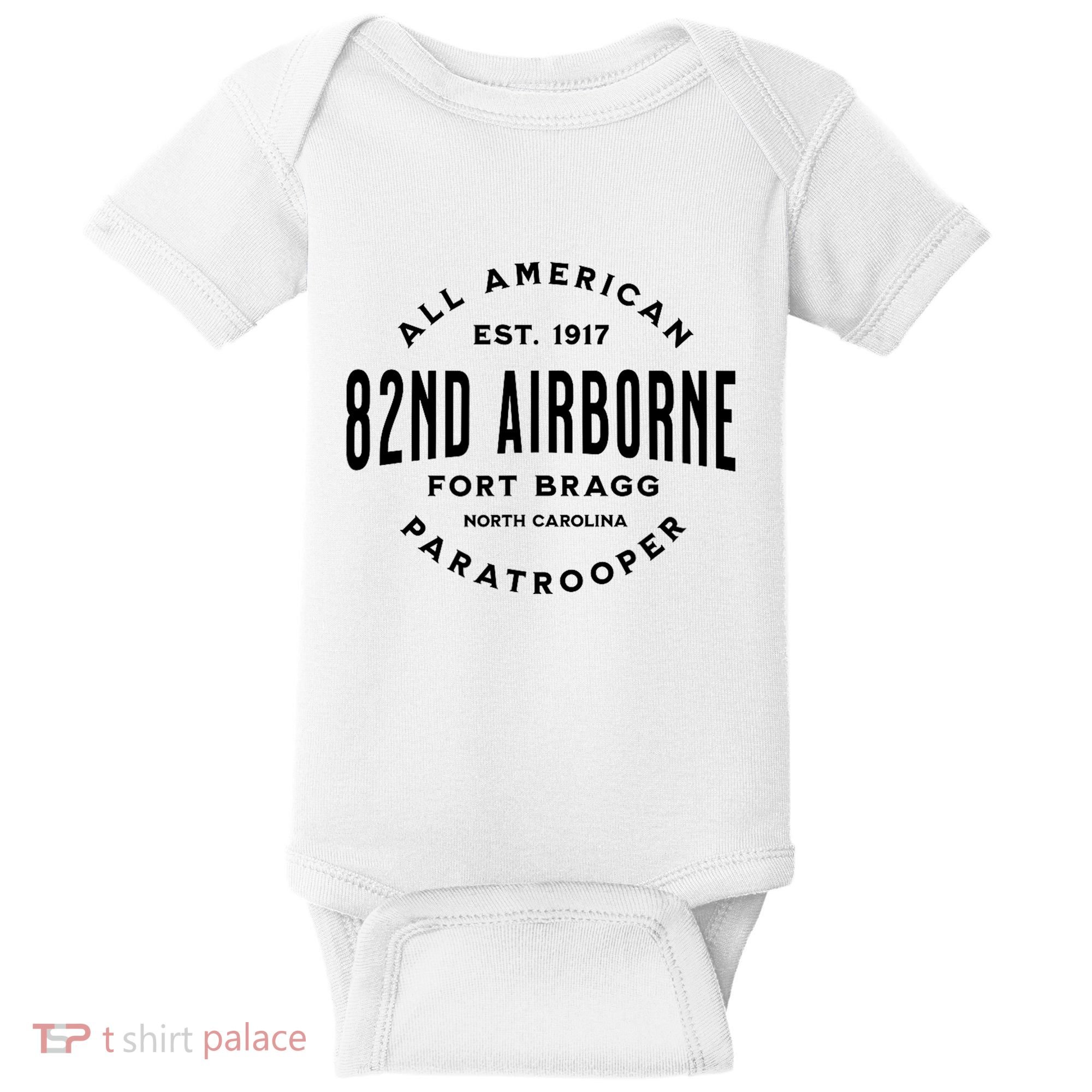 82nd Airborne Paratrooper Fort Bragg All American Veteran Baby Bodysuit
