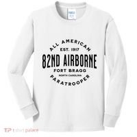 82nd Airborne Paratrooper Fort Bragg All American Veteran Kids Long Sleeve Shirt thumb 0