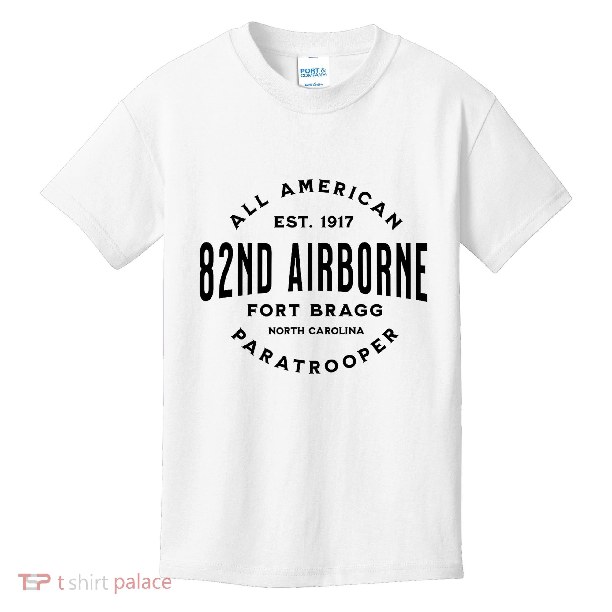 82nd Airborne Paratrooper Fort Bragg All American Veteran Kids T-Shirt