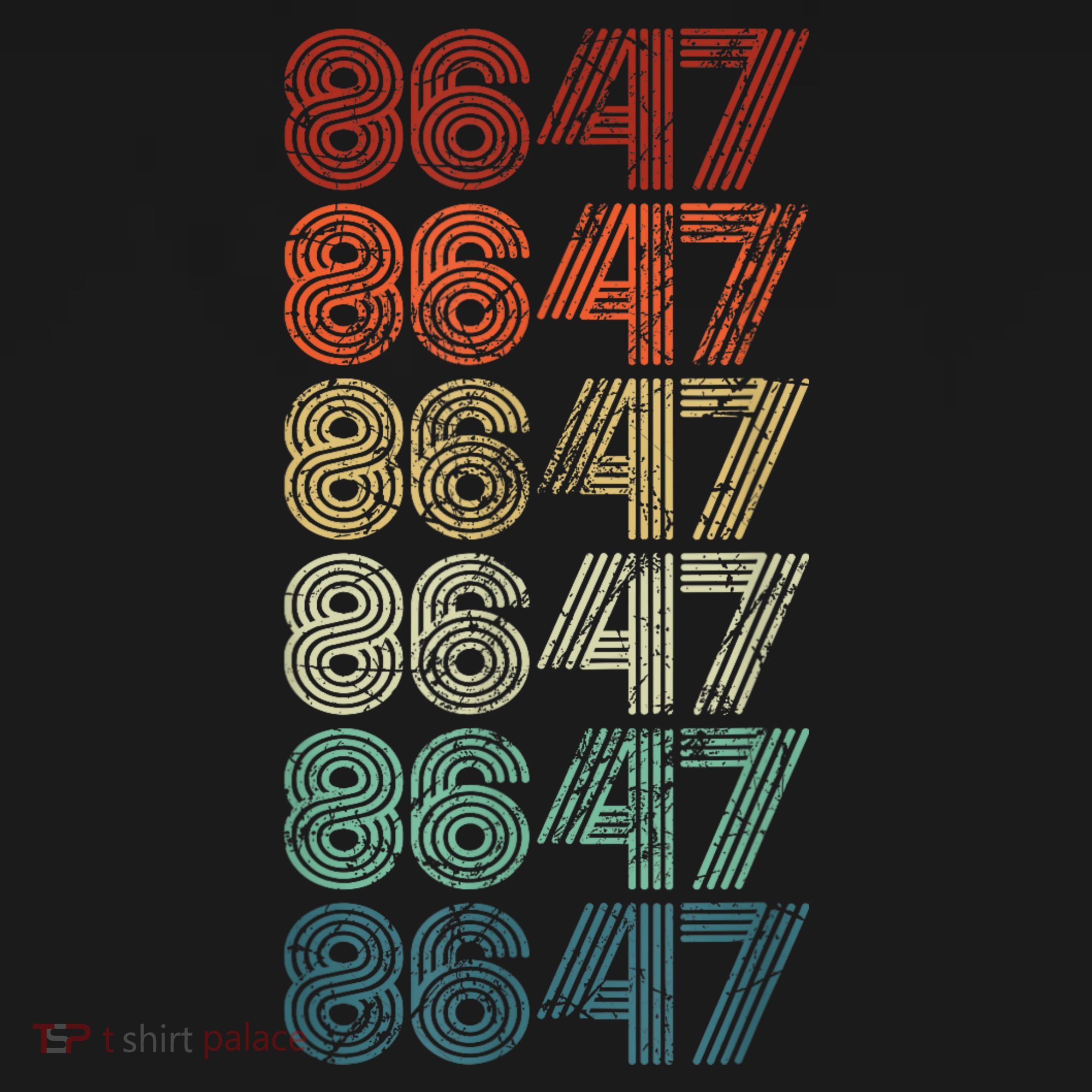8647 Anti Trump 86 47 Retro Vintage Style Antitrump Vance T-Shirt
