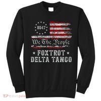 8647 Anti Trump Foxtrots Deltas Tangos Impeach 47 86 47 Flag Sweatshirt thumb 0