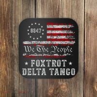 8647 Anti Trump Foxtrots Deltas Tangos Impeach 47 86 47 Flag Coaster thumb 0