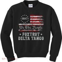 8647 Anti Trump Foxtrots Deltas Tangos Impeach 47 86 47 Flag Kids Sweatshirt thumb 0