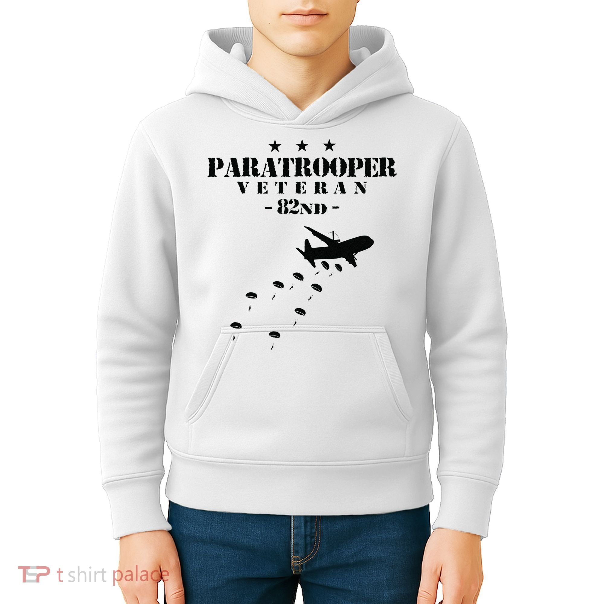 82nd Airborne Veteran Paratrooper Kids Hoodie