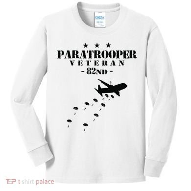 82nd Airborne Veteran Paratrooper Kids Long Sleeve Shirt