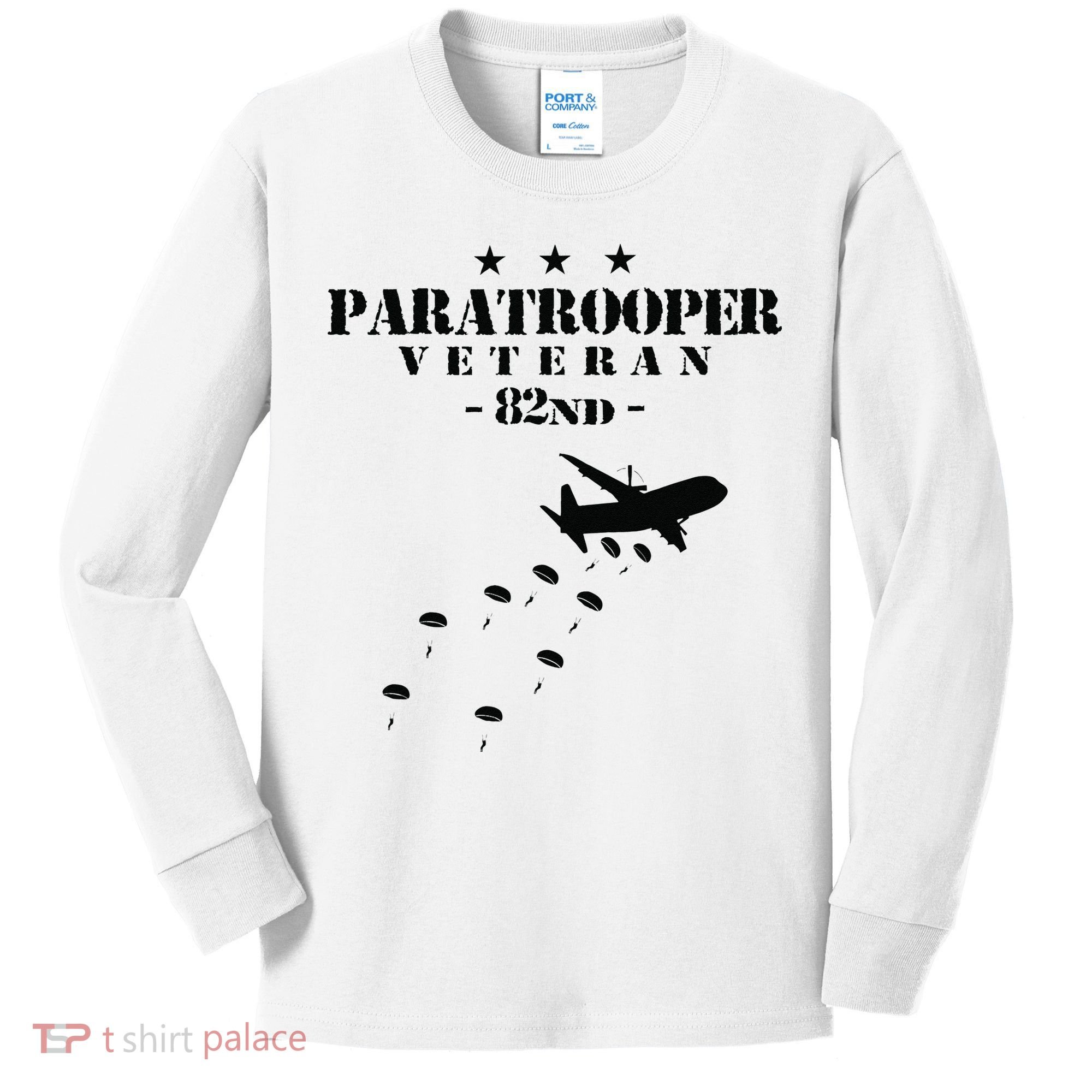 82nd Airborne Veteran Paratrooper Kids Long Sleeve Shirt